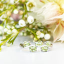 Silver Multiple Oval Peridot Wave Ring