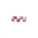 Silver Multiple Oval Rhodolite Wave Ring