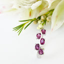Silver Multiple Oval Rhodolite Wave Ring