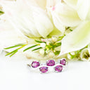 Silver Multiple Oval Rhodolite Wave Ring