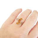 Silver Multiple Pear Cut Citrine Ring