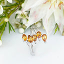 Silver Multiple Pear Cut Citrine Ring