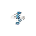 Silver Multiple Pear Cut London Blue Topaz Ring