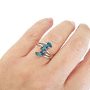 Silver Multiple Pear Cut London Blue Topaz Ring
