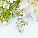 Silver Multiple Pear Cut Peridot Ring