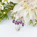 Silver Multiple Pear Cut Rhodolite Ring