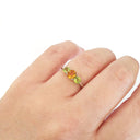 Silver Peridot and Citrine Trilogy Rainbow Ring