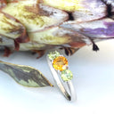 Silver Peridot and Citrine Trilogy Rainbow Ring