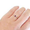 Silver Petite Solitaire Amethyst Ring