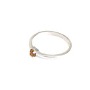 Silver Petite Solitaire Citrine Ring