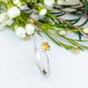 Silver Petite Solitaire Citrine Ring