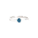 Silver Petite Solitaire London Blue Topaz Ring