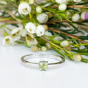 Silver Petite Solitaire Peridot Ring