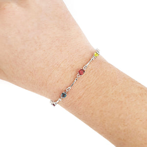 Silver Rainbow Bar Bracelet