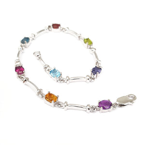 Silver Rainbow Bar Bracelet