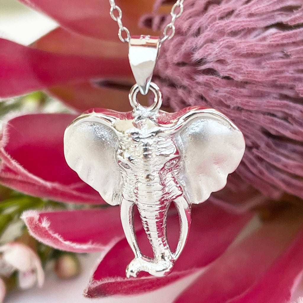 Silver Relief Elephant Pendants = 37mm x 30mm (LRG)