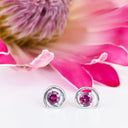 Silver Rhodolite Spiral Studs