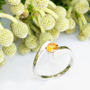 Silver Round Cut Citrine Twist Ring