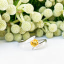 Silver Round Cut Citrine Twist Ring