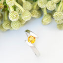 Silver Round Cut Citrine Twist Ring