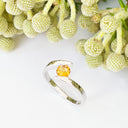 Silver Round Cut Citrine Twist Ring