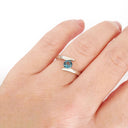 Silver Round Cut London Blue Topaz Twist Ring