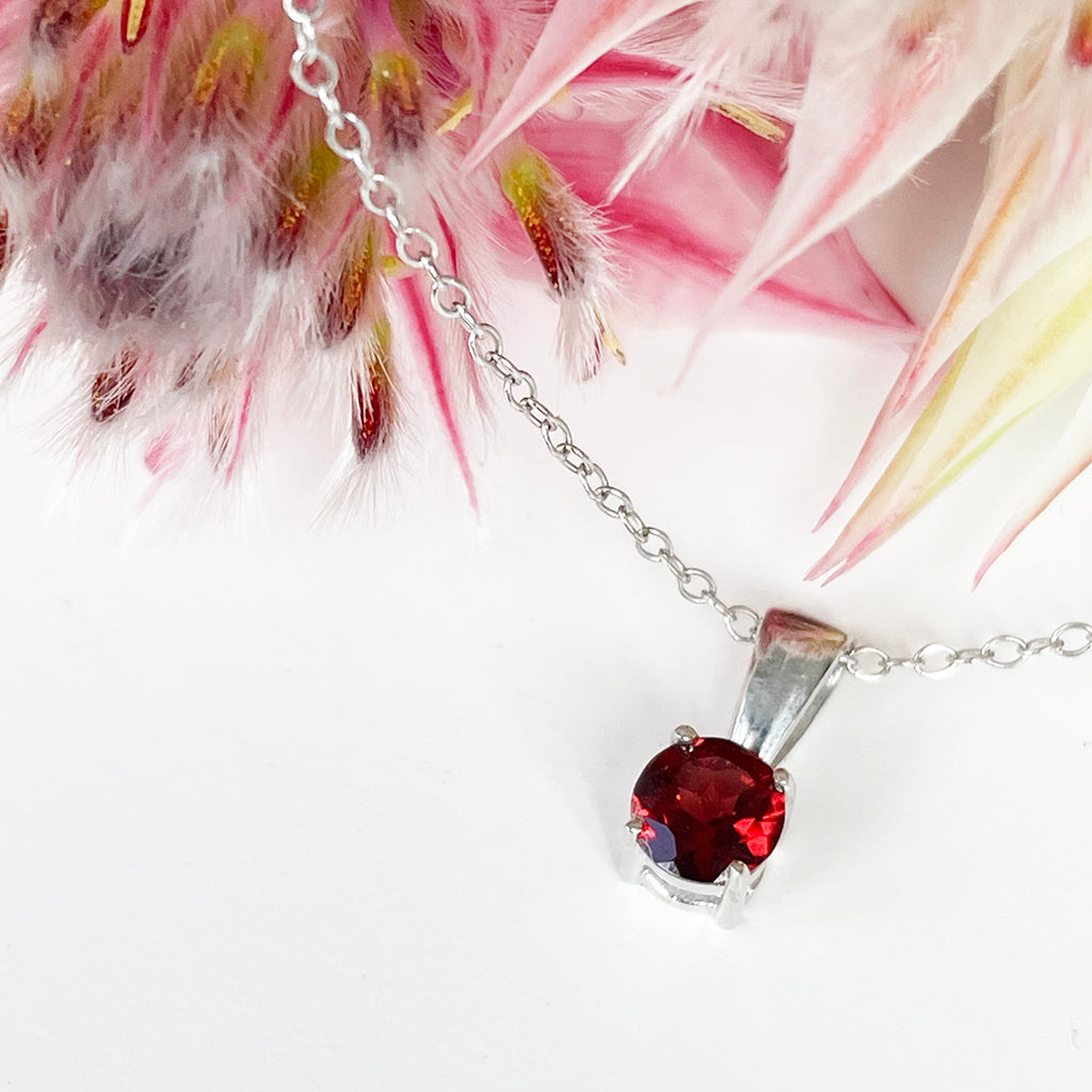 Silver Garnet Pendant