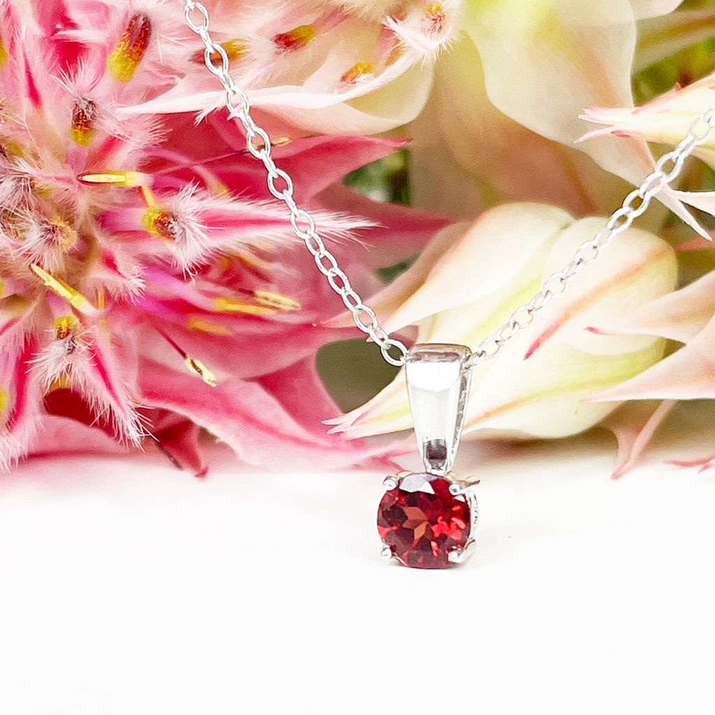 Silver Garnet Pendant