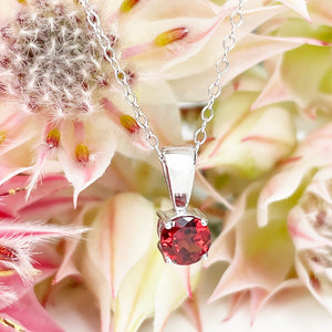 Silver Garnet Pendant