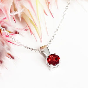 Silver Garnet Pendant