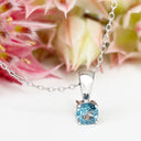 Silver Solitaire London Blue Topaz Pendant 12mm x 5mm