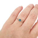 Silver Solitaire London Blue Topaz Round Cut Ring 7