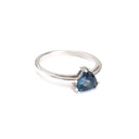 Silver Solitaire London Blue Topaz Trilliant Cut Ring