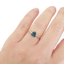 Silver Solitaire London Blue Topaz Trilliant Cut Ring