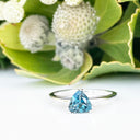 Silver Solitaire London Blue Topaz Trilliant Cut Ring
