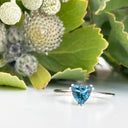 Silver Solitaire London Blue Topaz Trilliant Cut Ring