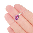 Silver Solitaire Oval Cut Pendant - Amethyst