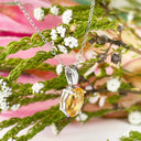 Silver Solitaire Oval Cut Pendant - Citrine