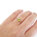 Silver Solitaire Round Tube Set Peridot Ring