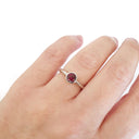 Silver Solitaire Round Tube Set Rhodolite Ring