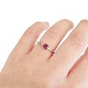 Silver Solitaire Six Claw Rhodolite Ring