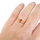Silver Swish Pear Cut Citrine Ring