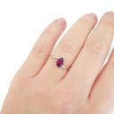 Silver Swish Pear Cut Rhodolite Ring