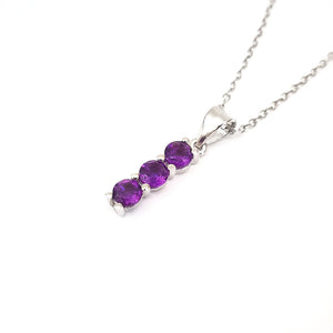 Silver Trilogy Amethyst Pendant