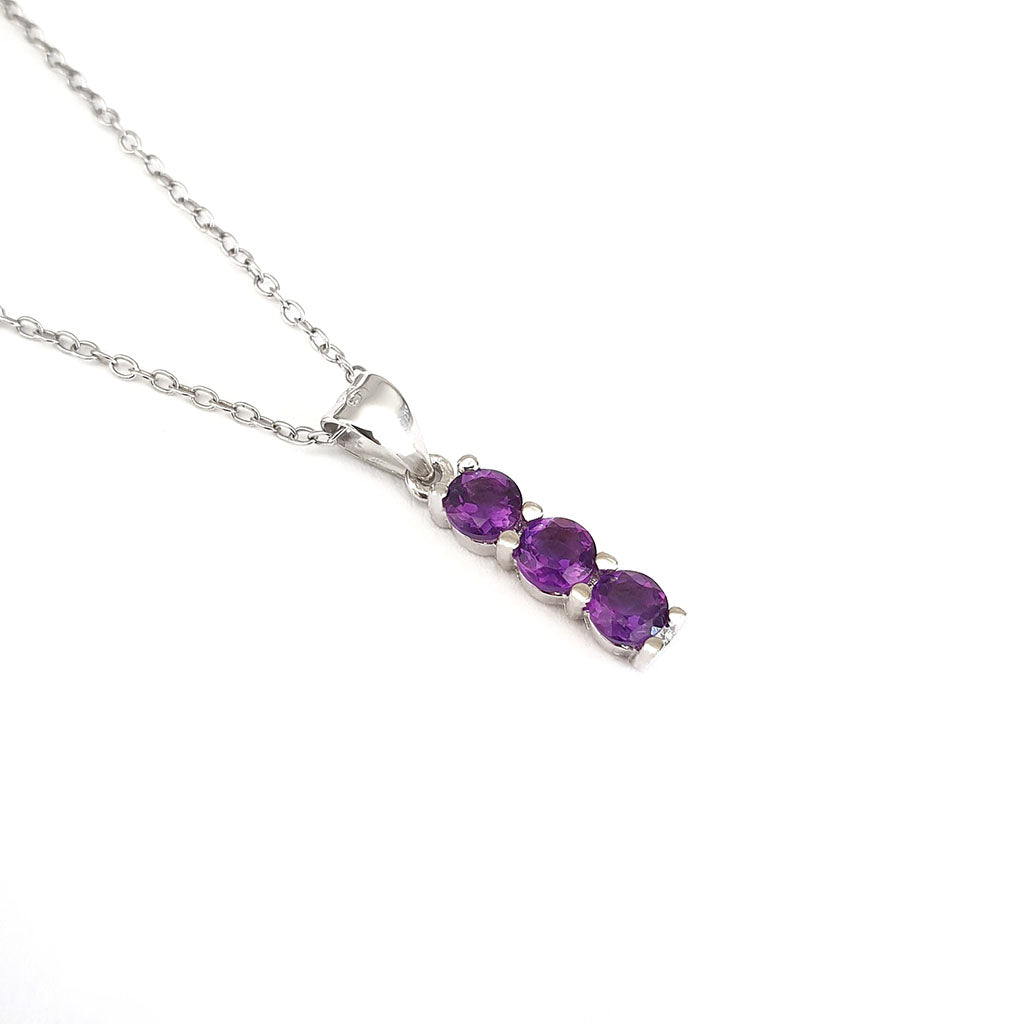 Silver Trilogy Amethyst Pendant