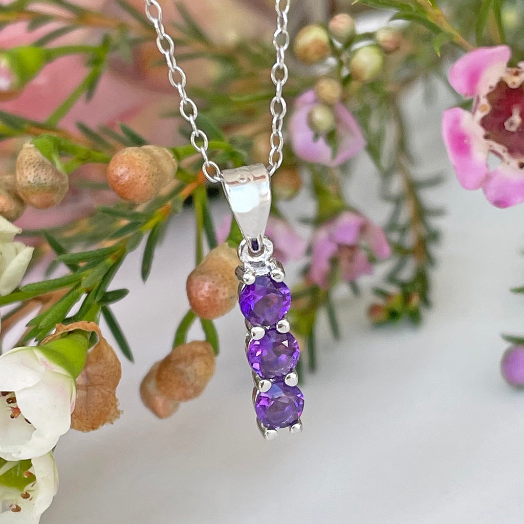 Silver Trilogy Amethyst Pendant