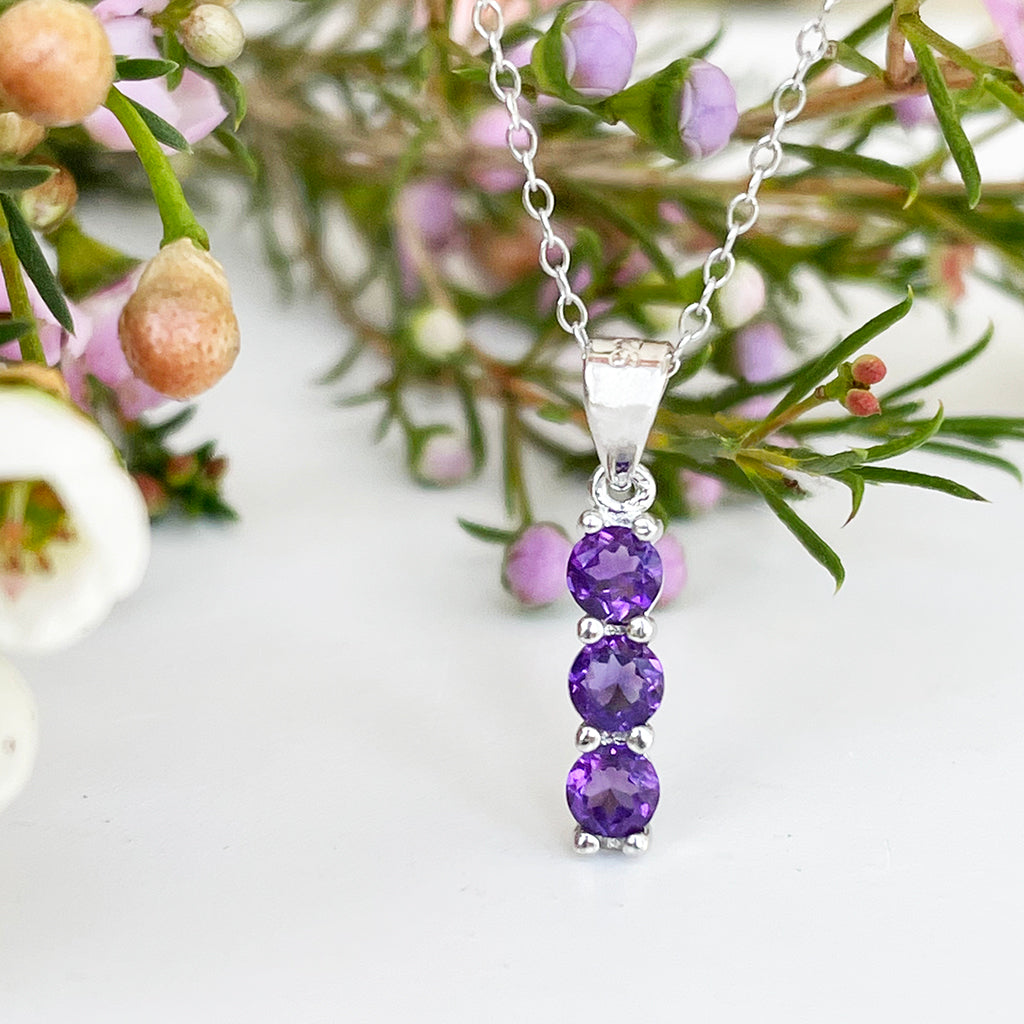 Silver Trilogy Amethyst Pendant