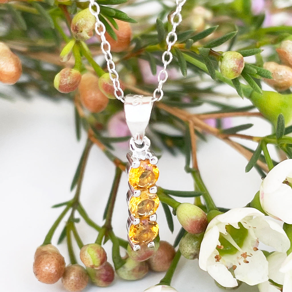 Silver Trilogy Citrine Pendant