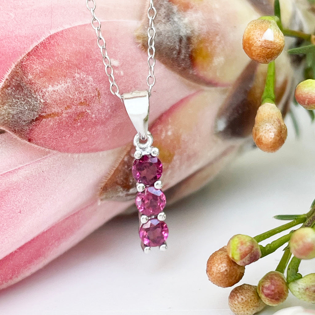 Silver Trilogy Rhodolite Pendant