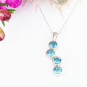 Silver Waterfall Blue Topaz Pendant